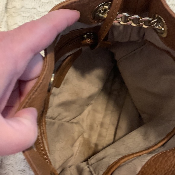 EUC Michael Kors classic brown Pebbled Leather dual Crossbody/shoulder bag - Picture 13 of 14